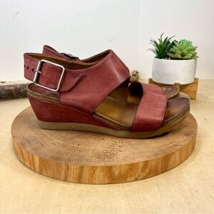 Miz Mooz | Women’s Mariel Low Wedge Slingback Sandals in Red Size 39